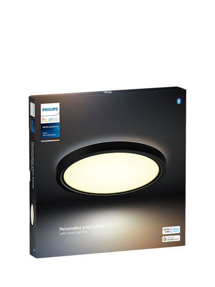 Philips Hue Tento Smart White Ambience Slim Small Wall/Ceiling Panel Light, Black - view 2, Black