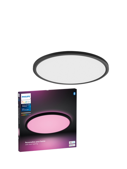 Philips Hue Tento Smart White & Colour Ambience Slim Medium Wall/Ceiling Panel Light, Black - view 2, Black