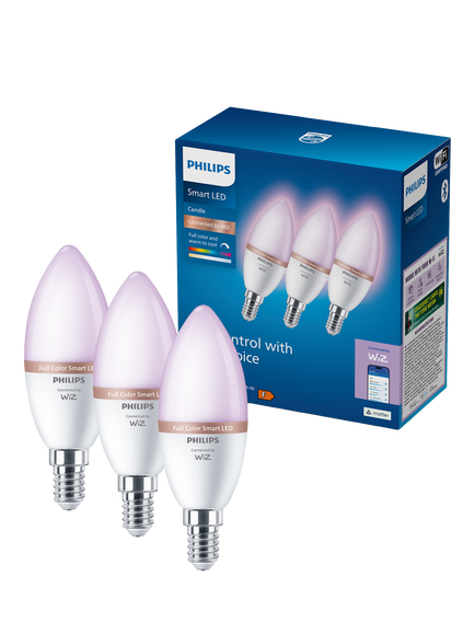 Philips Smart E14 RGB Full Colour LED Bulbs, Pack of 3 - view 2, Multi