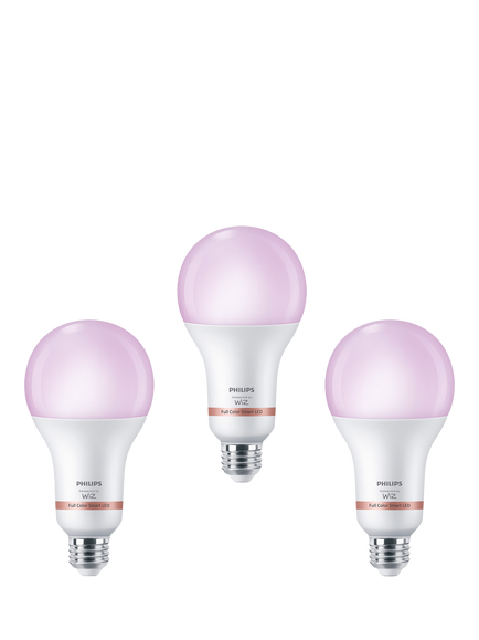 Philips Smart E27 RGB Full Colour LED Bulbs, Pack of 3, Multi