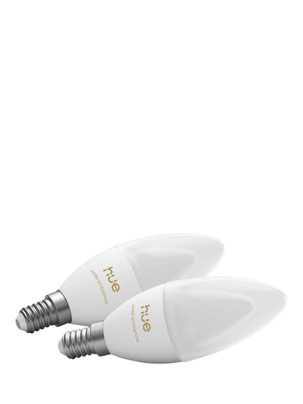 Philips Hue Smart White Ambience B39 E14 EU Bulb, Pack of 2, White White