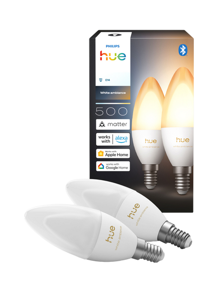 Philips Hue Smart White Ambience B39 E14 EU Bulb, Pack of 2 - view 2, White White