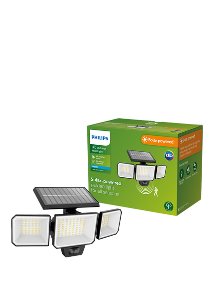 Philips Nysil Solar Power Outdoor Motion Sensor Security Wall Light, Black - view 2, Black