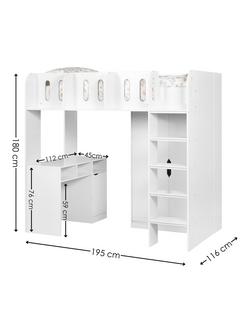 Julian Bowen Vision High Sleeper Bed, White - view 2, White