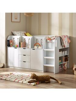 Julian Bowen Vision Mid Sleeper Bed, White, White