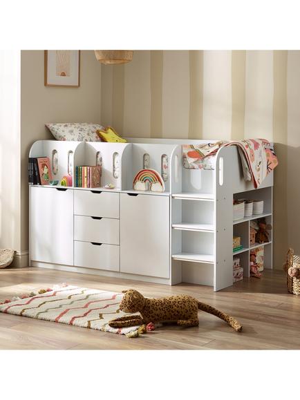 Julian Bowen Vision Mid Sleeper Bed, White, White