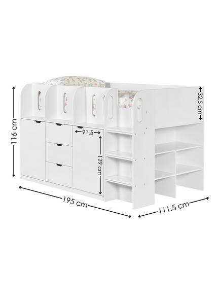 Julian Bowen Vision Mid Sleeper Bed, White - view 2, White