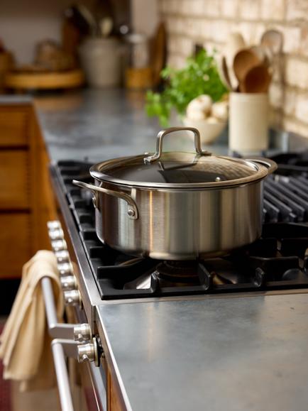 Stellar Zero Stainless Steel Casserole & Glass Lid, 24cm - view 2, Silver