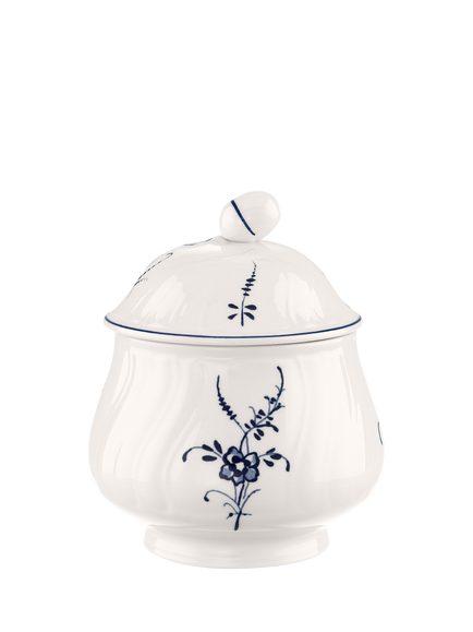 Villeroy & Boch Old Luxembourg Porcelain Sugar Pot & Lid, Blue/White, Multi