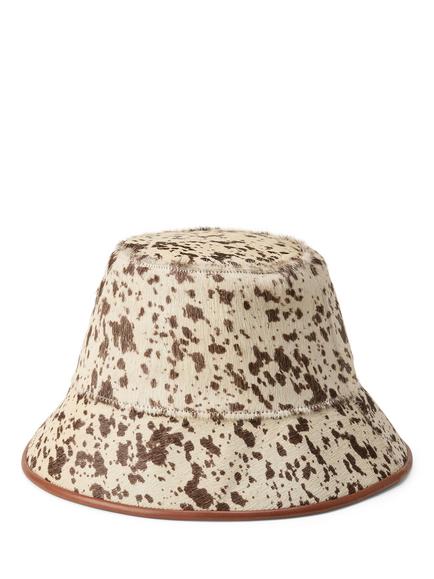 Ralph Lauren Cow Print Bucket Hat, Cream/Brown, Cream/Brown