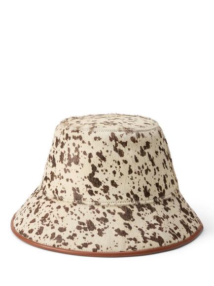 Ralph Lauren Cow Print Bucket Hat, Cream/Brown - view 2, Cream/Brown