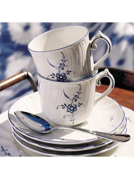 Villeroy & Boch Old Luxembourg Porcelain Coffee Cup & Saucer, 120ml, Blue/White - view 2, Multi