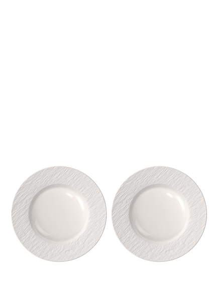 Villeroy & Boch Manufacture Ice Porcelain Salad Plate, Set of 2, 17cm, White, White