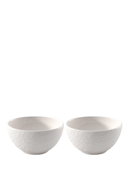 Villeroy & Boch Manufacture Ice Porcelain Cereal Bowl, Set of 2, 15cm, White, White
