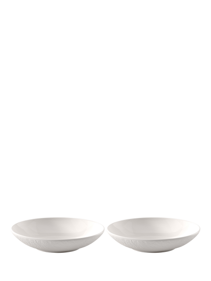 Villeroy & Boch Manufacture Ice Porcelain Salad Bowl, Set of 2, 24cm, White, White