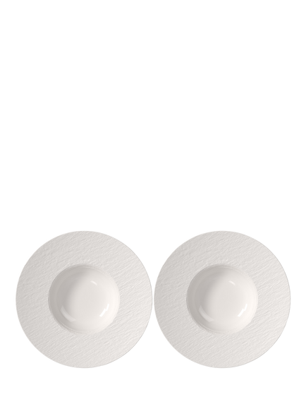 Villeroy & Boch Manufacture Ice Porcelain Pasta Bowl, Set of 2, 27cm, White, White