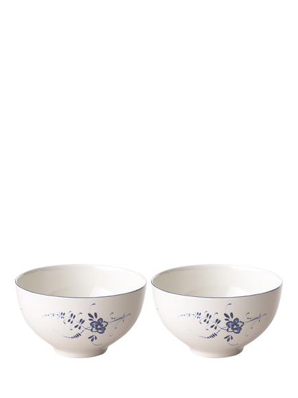 Villeroy & Boch Old Luxembourg Porcelain Cereal Bowl, Set of 2, 14cm, White/Blue, Multi
