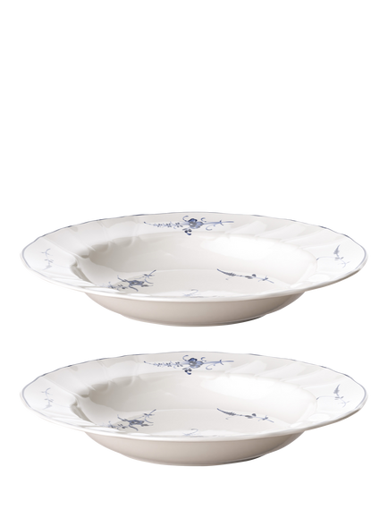 Villeroy & Boch Old Luxembourg Porcelain Pasta Bowl, Set of 2, 25cm, White/Blue, Multi