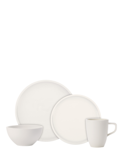 Villeroy & Boch Artesano Porcelain Dinnerware Starter Set, 8 Piece, White, White