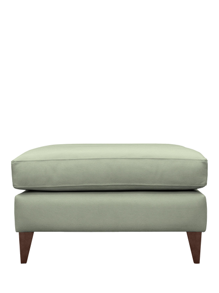 G Plan Vintage OUTLET The Seventy Two Leather Footstool, Dark Leg, Like New, Cambridge Olive, Green Khaki