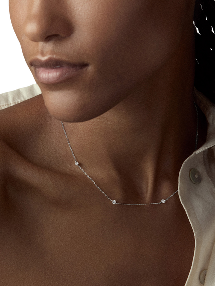 Dinny Hall 9ct White Gold Diamond Chain Necklace - view 2, White Gold