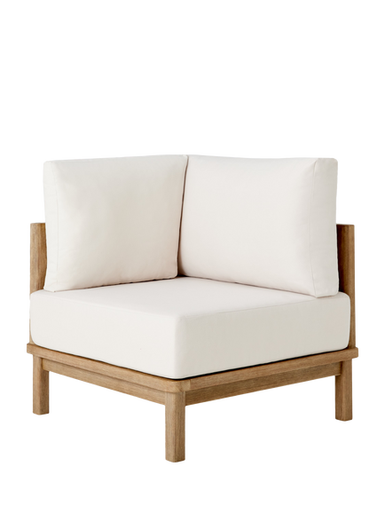 John Lewis OUTLET Coast Eucalyptus Wood Garden Corner Unit Chair, Like New, Brushed Wood, Brushed Wood