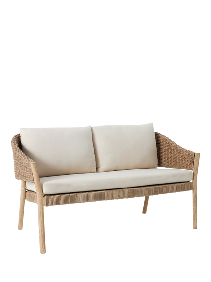 John Lewis OUTLET Burford 2-Seater Woven Garden Sofa, FSC-Certified (Acacia Wood), Like New, Natural, Natural