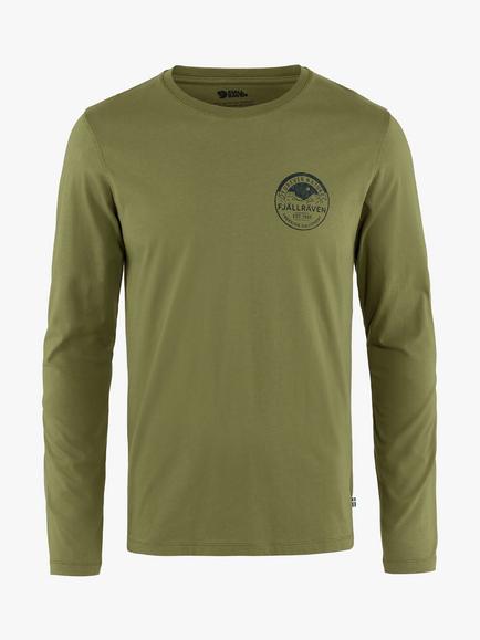 Fjällräven Nature Regular Fit Cotton Long Sleeve T-Shirt, Caper Green - view 2, Caper Green