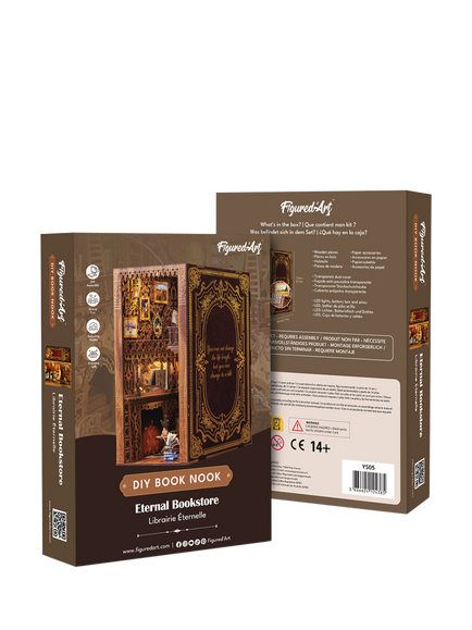 Figured'Art The Eternal Book Store Wooden Book Nook Craft Kit, Multi