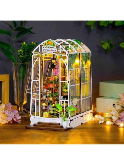 Figured'Art Garden House Wooden Book Nook Craft Kit - view 2, Multi