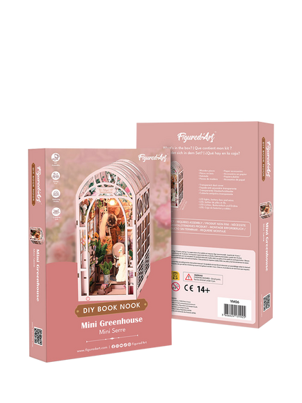 Figured'Art Mini Greenhouse Book Nook Craft Kit, Multi