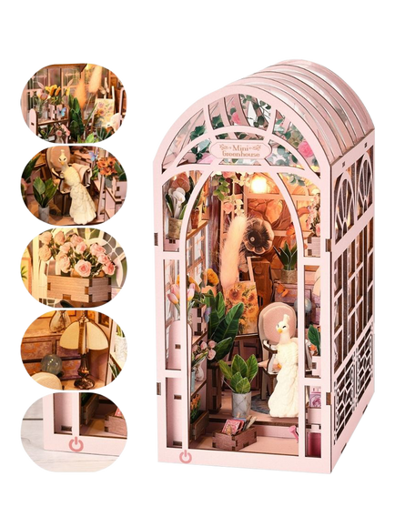 Figured'Art Mini Greenhouse Book Nook Craft Kit - view 2, Multi