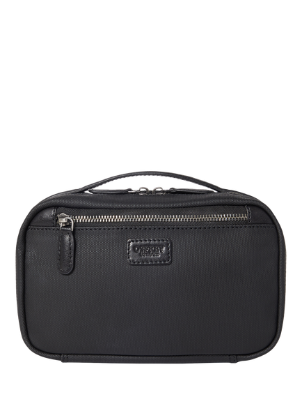 OSPREY LONDON Waxed Canvas Frontline Travel Pouch, Khaki/Chestnut, Black