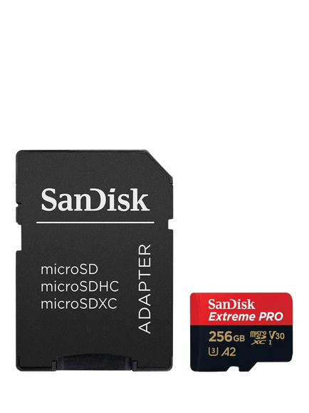 SanDisk Extreme Pro UHS-1, Class 10, MicroSDXC Card, up to 200MB/s Read Speed, 256GB, Black