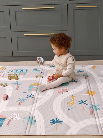 FOLDiMATS Tropic Trails Lumi Reversible Playmat - view 2, Blue Neutral