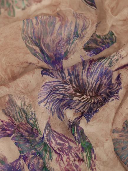Montreux Fabrics Floral Chiffon Fabric, Purple, Purple