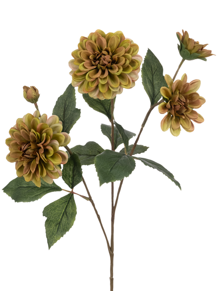 Floralsilk Artificial Dahlia Spray, H70cm, Green, Green
