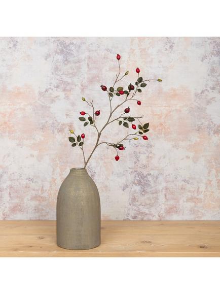 Floralsilk Artificial Rose Hip Spray, H80cm, Red - view 2, Red