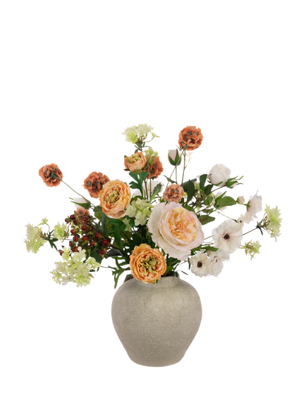 Floralsilk Artificial Peach Haze Floral Arrangement in Ceramic Vase, H57cm, Multi