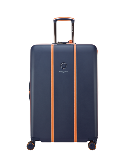 DELSEY Paris x Roland-Garros Cadence 76cm Expandable 4-Wheel Suitcase, 102L, Navy Blue, Navy Blue