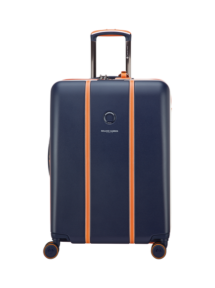 DELSEY Paris x Roland-Garros Cadence 66cm Expandable 4-Wheel Suitcase, 70L, Navy Blue, Navy Blue