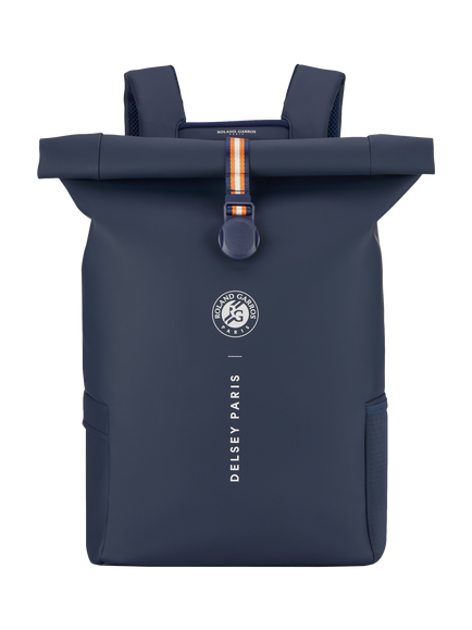 DELSEY Paris x Roland-Garros Turenne Soft Roll-Top Backpack, 26L, Navy Blue, Navy Blue