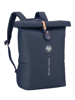 DELSEY Paris x Roland-Garros Turenne Soft Roll-Top Backpack, 26L, Navy Blue - view 2, Navy Blue