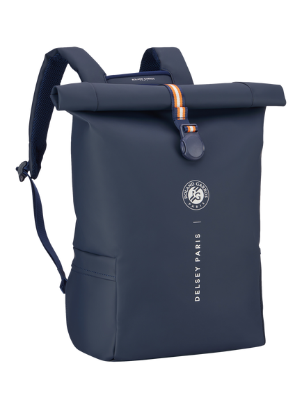 DELSEY Paris x Roland-Garros Turenne Soft Roll-Top Backpack, 26L, Navy Blue - view 2, Navy Blue