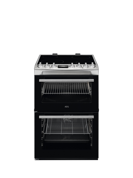 AEG OUTLET CCX6740ACM Freestanding Electric Ceramic Hob Cooker, Like New, Stainless Steel, Stainless Steel