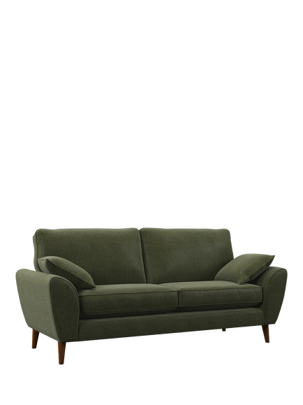 John Lewis OUTLET Ambleside Large 3 Seater Sofa, Dark Leg, Like New, Textured Weave Green, Textured Weave Green