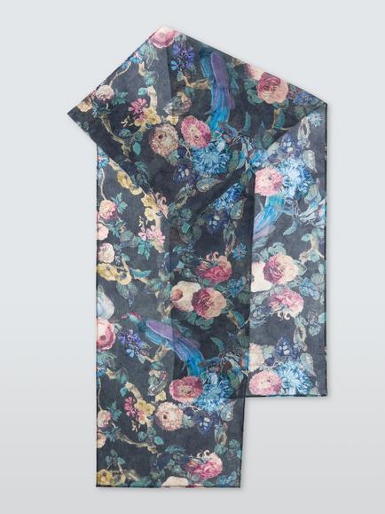 John Lewis x RIXO Julien Archive Floral Print Scarf, Multi - view 2, Multi Multi