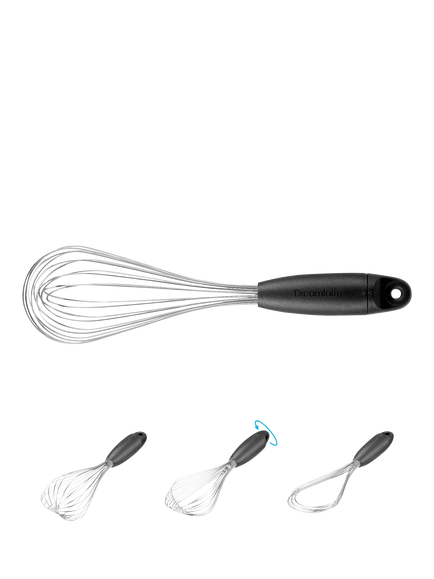 Dreamfarm Flisk Fold Flat Balloon Whisk, Black - view 2, Black