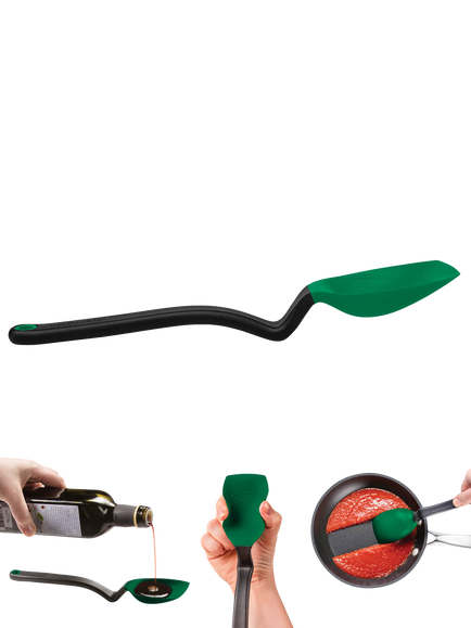 Dreamfarm Supoon Sit Up Scraping Spoon, Green - view 2, Green