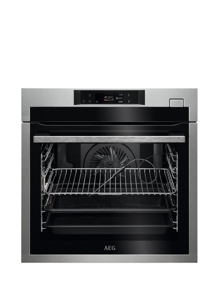 AEG OUTLET 8000 BSE782380M Built-In Electric Single Oven with Steam Function, Like New, Stainless Steel, Stainless Steel